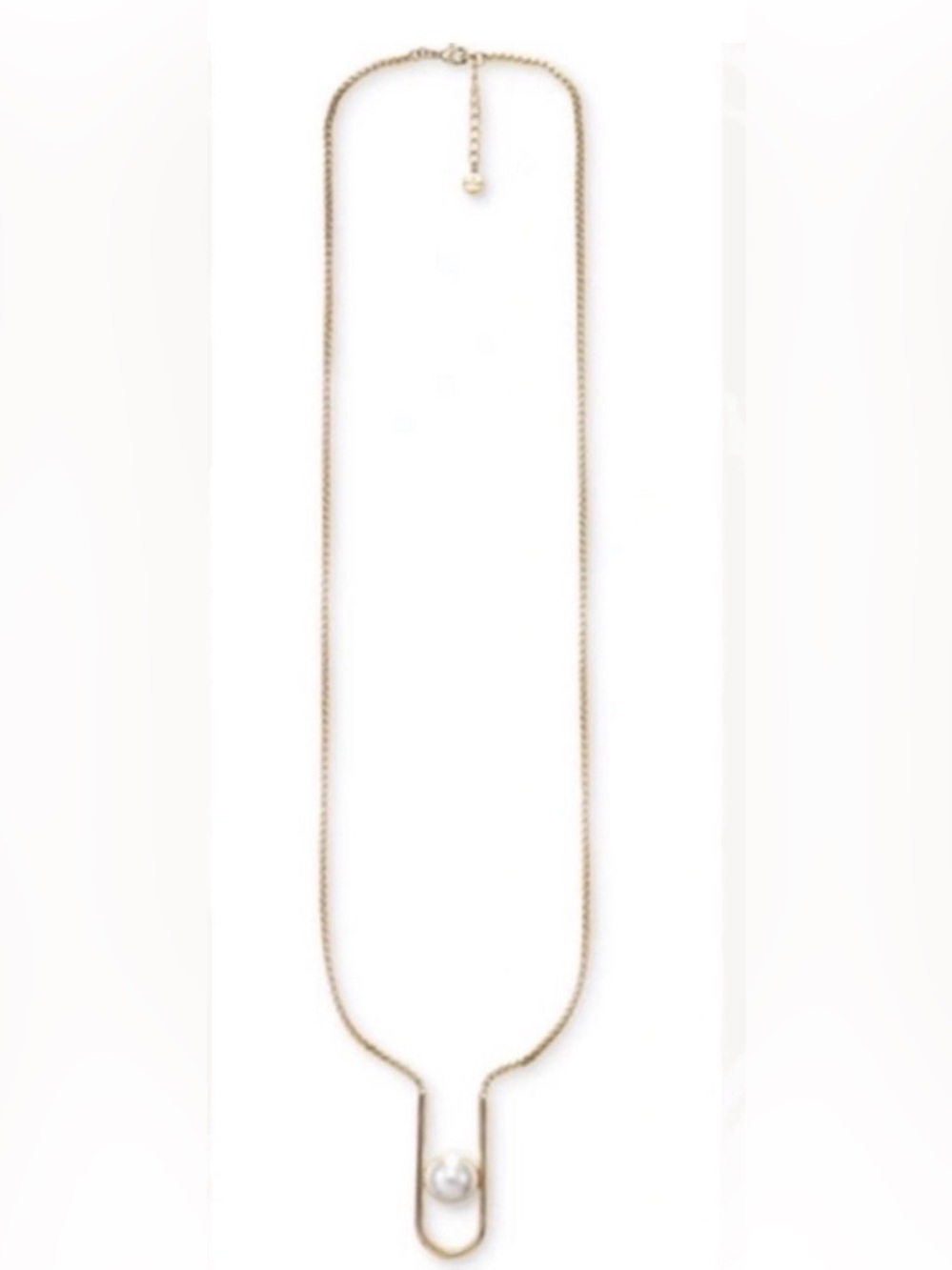 Alfani Gold-Tone Oval & Imitation Pearl Long Pendant Necklace, 38" + 2" extender